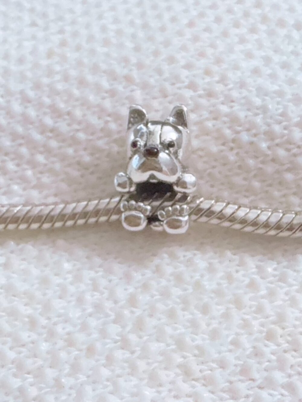 French Bulldog Hugger Silver Charm For Pandora Bracelet